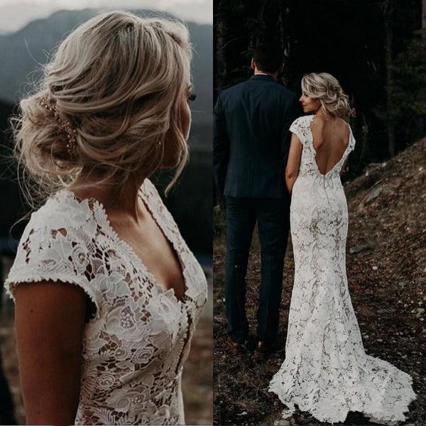 white lace country mermaid wedding dresses 2020 vintage v neck beach bridal gowns backless sweep train vestidos de novia
white lace country mermaid wedding dresses 2020 vintage v neck beach bridal gowns backless sweep train vestidos de novia