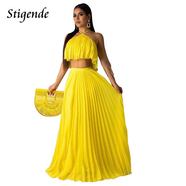 stigende summer chiffon two piece long dress women casual 2 piece set crop and skirt set sleeveless beach party outfit, White
stigende summer chiffon two piece long dress women casual 2 piece set crop and skirt set sleeveless beach party outfit, White