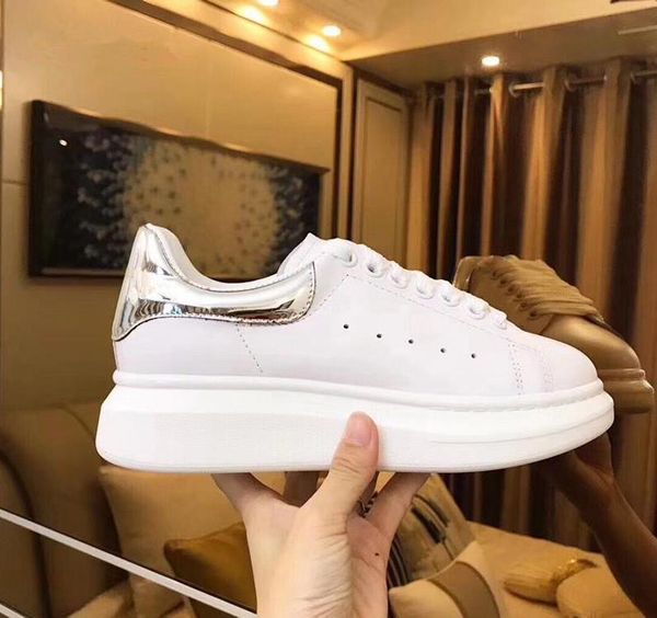 Fashion Brand Shoes New Designer Black White Silver Pink Leather Casual Shoes Girl Men Flats Sneakers Lace up Walking Party Shoes 
Fashion Brand Shoes New Designer Black White Silver Pink Leather Casual Shoes Girl Men Flats Sneakers Lace up Walking Party Shoes