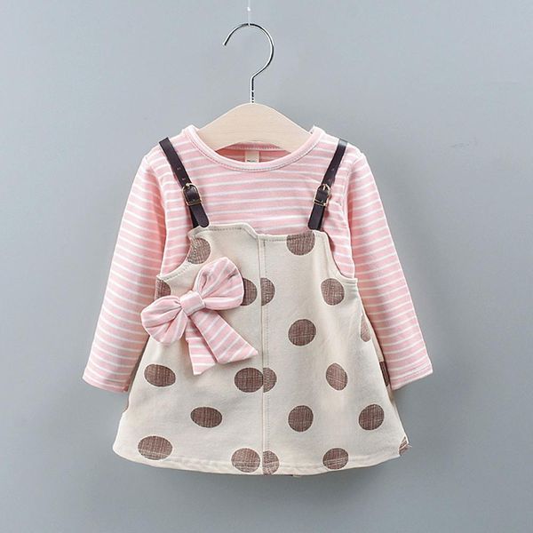 girls dress 2019 kids baby girl fashion striped dot print bow long sleeve party princess dress clothing with good quality, Red;yellow
girls dress 2019 kids baby girl fashion striped dot print bow long sleeve party princess dress clothing with good quality, Red;yellow