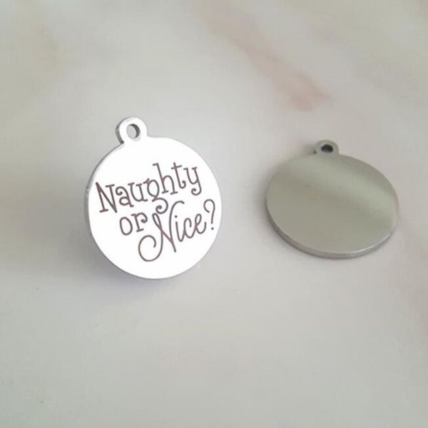 engravable fashion accessories stainless steel silver pendant round accessories gift christmas naughty nice gift, Blue;slivery
engravable fashion accessories stainless steel silver pendant round accessories gift christmas naughty nice gift, Blue;slivery