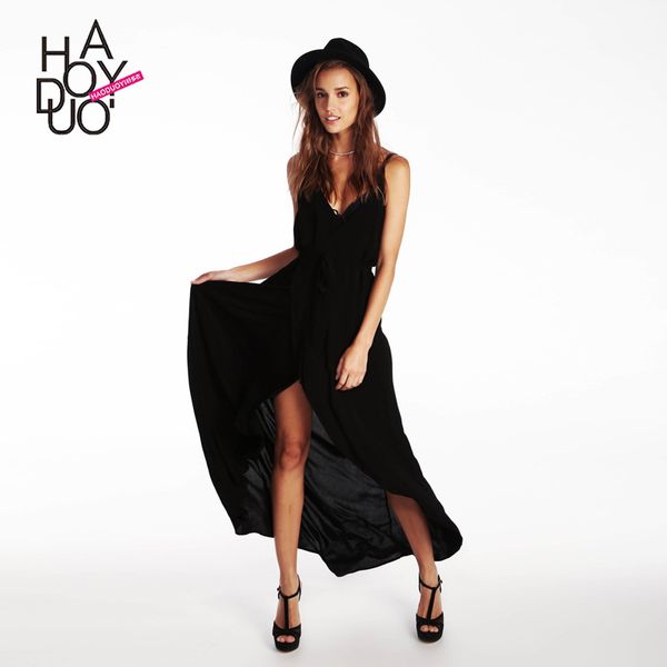 deep v slit adjustable camisole formal dress cross placket lace-up slim fit swallow tail dress, Black;gray
deep v slit adjustable camisole formal dress cross placket lace-up slim fit swallow tail dress, Black;gray