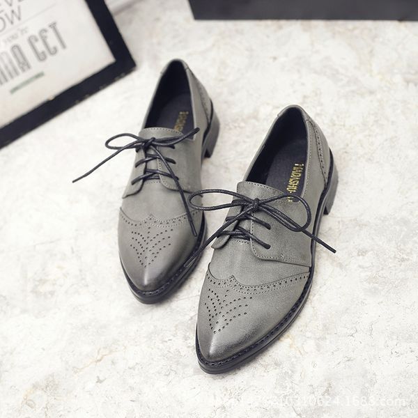 pointed toe woman shoes lace-up bullock carving loafers low heel chunky shoes ladies preepy british style oxfords women flats, Black
pointed toe woman shoes lace-up bullock carving loafers low heel chunky shoes ladies preepy british style oxfords women flats, Black