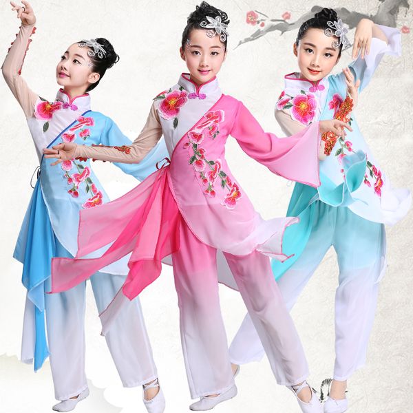 2019 girls new children's classical dance embroidery elegant costumes fan dance costume jiangnan umbrella, Black;red
2019 girls new children's classical dance embroidery elegant costumes fan dance costume jiangnan umbrella, Black;red