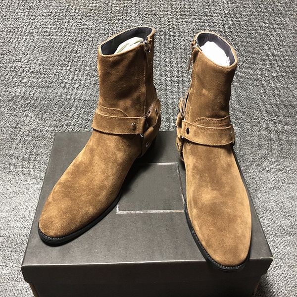 khaki ring buckle handmade vintage boots ankle all-matching suede autumn male boots, Black
khaki ring buckle handmade vintage boots ankle all-matching suede autumn male boots, Black