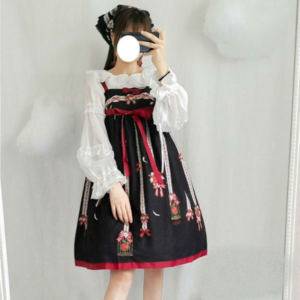 2018 бесплатная доставка без рукавов сладкие женские лолита jsk летнее платье suspender платье kerchief высокой талией, Black;red 
2018 бесплатная доставка без рукавов сладкие женские лолита jsk летнее платье suspender платье kerchief высокой талией, Black;red