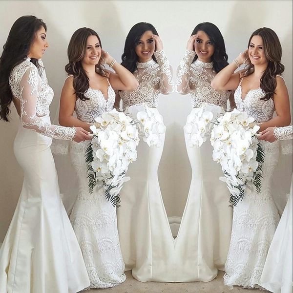 selling mermaid bridesmaids dresses high neck long sleeve applique two piece maid of honor dress long wedding guest dress 150, White;pink
selling mermaid bridesmaids dresses high neck long sleeve applique two piece maid of honor dress long wedding guest dress 150, White;pink