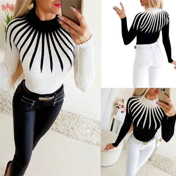 women's sweaters hirigin fashion women winter warm long sleeve slim fit color matching female solid casual clothing ladies, White;black
women's sweaters hirigin fashion women winter warm long sleeve slim fit color matching female solid casual clothing ladies, White;black