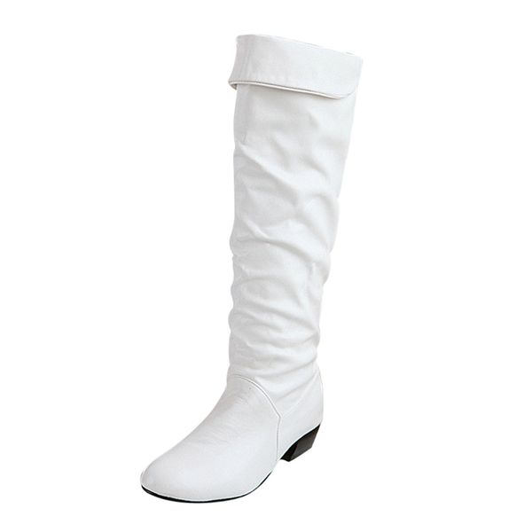 white long tube booties shoes ladies women's winter knee high boots solid pu high tube flat heels riding boots sapatos femininos, Black
white long tube booties shoes ladies women's winter knee high boots solid pu high tube flat heels riding boots sapatos femininos, Black