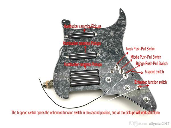 1 set loaded prewired black ssh pickups pickguard alnico magnet for electric guitar strat guitar pickups super, multiple tone option limited
1 set loaded prewired black ssh pickups pickguard alnico magnet for electric guitar strat guitar pickups super, multiple tone option limited