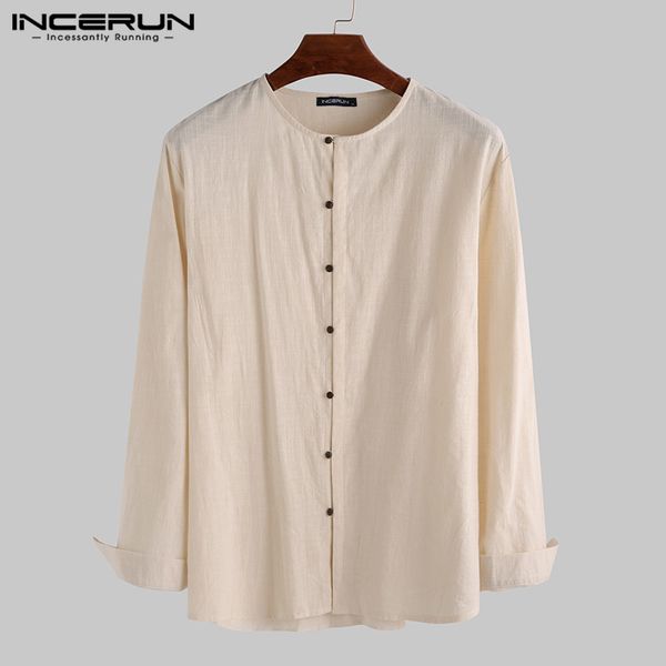 incerun traditional men solid round collar casual shirt social joker long sleeve button chinese retro cotton linen mens blouse, White;black
incerun traditional men solid round collar casual shirt social joker long sleeve button chinese retro cotton linen mens blouse, White;black
