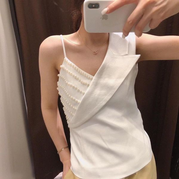 asymmetric blouse sleeveless white ladies slim high fashion shirt women pearl blouse 2020
asymmetric blouse sleeveless white ladies slim high fashion shirt women pearl blouse 2020