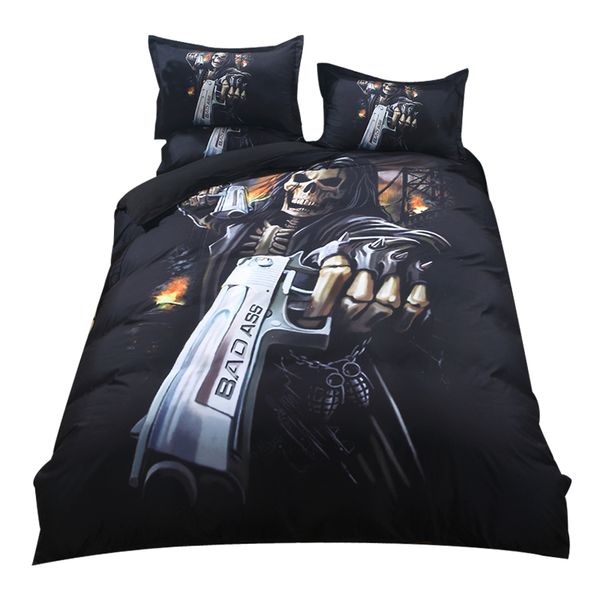 2018 gothic gun skull print bedding set polyester microfiber duvet cover set twin king 3pc pillowcases linens
2018 gothic gun skull print bedding set polyester microfiber duvet cover set twin king 3pc pillowcases linens