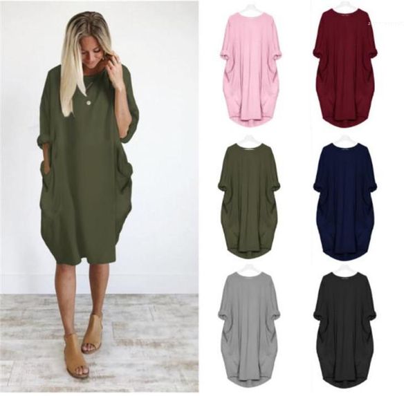 women causal dresses plus size female clothes summer women pocket dresses o-neck loose long sleeve dress, Black;gray
women causal dresses plus size female clothes summer women pocket dresses o-neck loose long sleeve dress, Black;gray