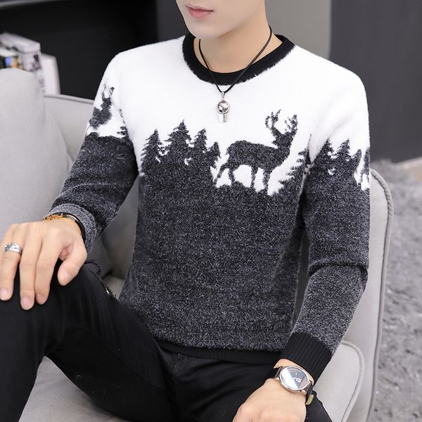 2019 brand clothing autumn winter sweaters middle age male wear fashion plaid big size round neck loose men knitted sweater, White;black
2019 brand clothing autumn winter sweaters middle age male wear fashion plaid big size round neck loose men knitted sweater, White;black