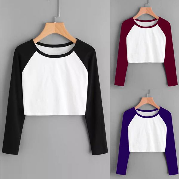 2019 fashion women's daily casual long-sleeved solid color patchwork stretch shirt shirt short casual t-shirt 40#, White
2019 fashion women's daily casual long-sleeved solid color patchwork stretch shirt shirt short casual t-shirt 40#, White