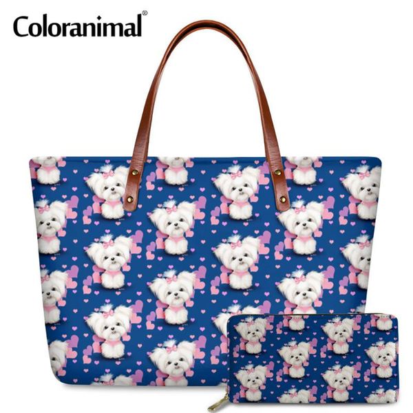 coloranimal симпатичный мультфильм мальтийский отпечатано женщин фиолетовый сумка с длинными кожаный бумажник 2pcs женский корзина bagpack t
coloranimal симпатичный мультфильм мальтийский отпечатано женщин фиолетовый сумка с длинными кожаный бумажник 2pcs женский корзина bagpack t