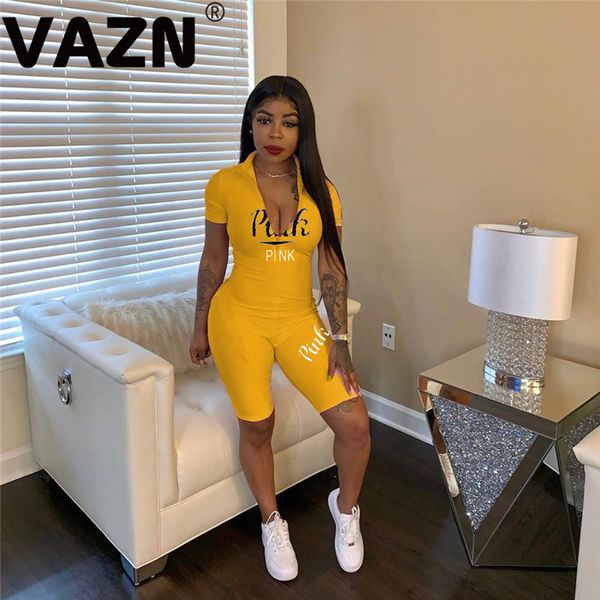 vazn new arrival 2020 summer lady 3 colors casual playsuit veep v-neck short sleeve letters jumpsuits young girl playsuits, Black;white
vazn new arrival 2020 summer lady 3 colors casual playsuit veep v-neck short sleeve letters jumpsuits young girl playsuits, Black;white
