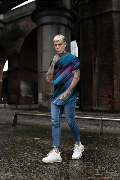 blue-red fashion men's t-shirt 3d print casual t-shirts black casual men short sleeve sell good omens, White;black 
blue-red fashion men's t-shirt 3d print casual t-shirts black casual men short sleeve sell good omens, White;black