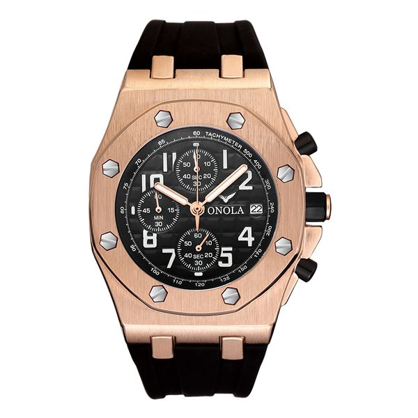 onola brand casual fashion quartz mens watches chronograph multifunction wristwatch metal waterproof watch for men erkek saati, Slivery;brown
onola brand casual fashion quartz mens watches chronograph multifunction wristwatch metal waterproof watch for men erkek saati, Slivery;brown