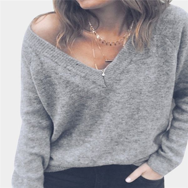 women's casual loose pullovers solid knitted sweater female woman new v-neck long sleeve jumper knitwear autumn winter sweaters, White;black
women's casual loose pullovers solid knitted sweater female woman new v-neck long sleeve jumper knitwear autumn winter sweaters, White;black