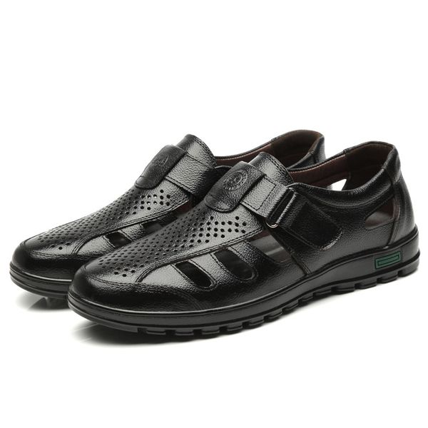 leather shoes summer men's casual genuine leather non-slip mens gladiator sandals summer men sandals zapatos de hombre, Black
leather shoes summer men's casual genuine leather non-slip mens gladiator sandals summer men sandals zapatos de hombre, Black