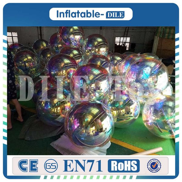 Nine Colors Beautiful Inflatable Mirror Sphere For Event Decoration 1.0m Diameter Indoor Inflatable Mirror Ball