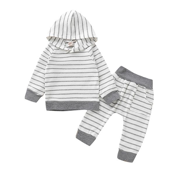 new autumn baby boys girls long sleeve striped print hoodie sweatshirt +pants trouser costume set, White
new autumn baby boys girls long sleeve striped print hoodie sweatshirt +pants trouser costume set, White