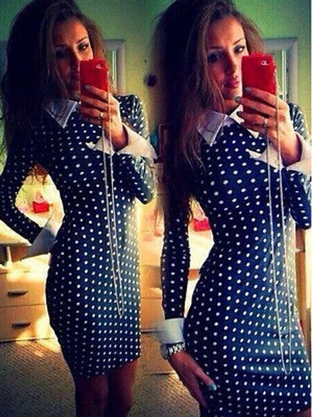 сексуальная 2015 дамы с длинным рукавом тонкий bodycon партии тонкий точка мини-платье, Black;gray 
сексуальная 2015 дамы с длинным рукавом тонкий bodycon партии тонкий точка мини-платье, Black;gray