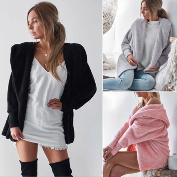 new fashion women warm winter fur plush coat lady long sleeve hooded cardigan coat lady casual winter thick warm outwear, Black
new fashion women warm winter fur plush coat lady long sleeve hooded cardigan coat lady casual winter thick warm outwear, Black