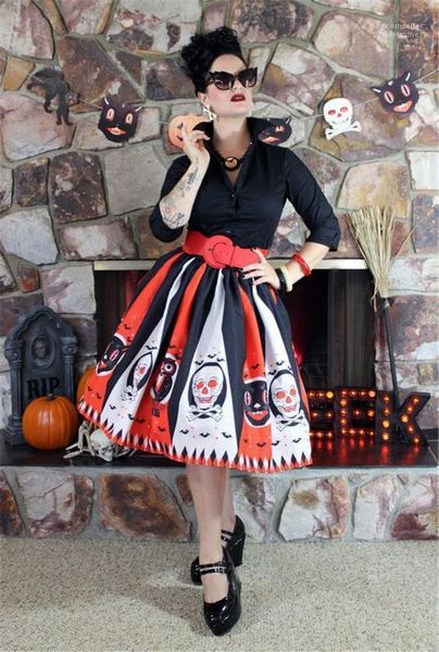 printed summer dress fashion contrast color striped womens umbrella skirt womens designer pleated skirt halloween pattern, Black
printed summer dress fashion contrast color striped womens umbrella skirt womens designer pleated skirt halloween pattern, Black