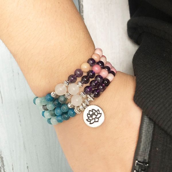 6mm natural sun-stone rhodonite amethysts apatite beaded meditation bracelet 108 beads handmade yoga lotus charm jewelry, Golden;silver
6mm natural sun-stone rhodonite amethysts apatite beaded meditation bracelet 108 beads handmade yoga lotus charm jewelry, Golden;silver