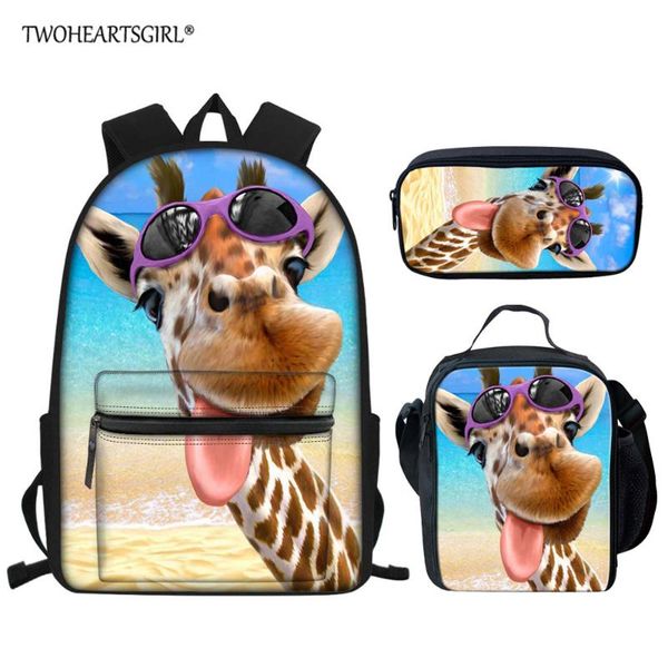 twoheartsgirl 3d giraffe printed boys girls school bag set school backpack for teenagers student travel book bag kids mochila
twoheartsgirl 3d giraffe printed boys girls school bag set school backpack for teenagers student travel book bag kids mochila
