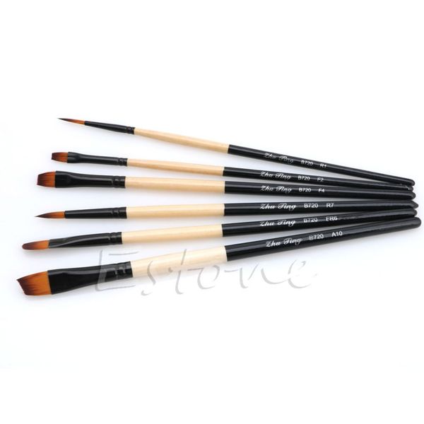 6 pcs nylon hair paint flat art brush gouache acrylic oil painting craft set 2017, Black;red
6 pcs nylon hair paint flat art brush gouache acrylic oil painting craft set 2017, Black;red