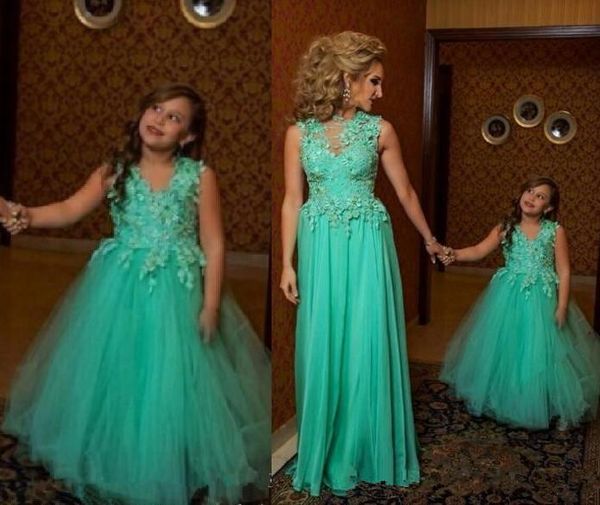 latest girls pageant dresses mint tulle a line crew applique sheer beads formal prom dresses mother and daughter evening gowns
latest girls pageant dresses mint tulle a line crew applique sheer beads formal prom dresses mother and daughter evening gowns