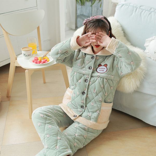 autumn and winter thickening pregnant woman clip maternal flannel confinement serve lactation clothes out home furnishing serve, White
autumn and winter thickening pregnant woman clip maternal flannel confinement serve lactation clothes out home furnishing serve, White