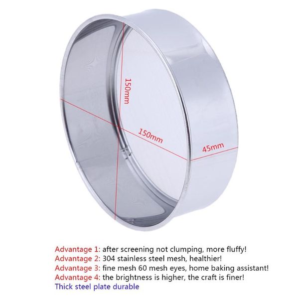 15cm ultra-fine stainless steel flour sieve mesh flour sifter strainer powder rice sieve baking tools kitchen accessories other bakeware
15cm ultra-fine stainless steel flour sieve mesh flour sifter strainer powder rice sieve baking tools kitchen accessories other bakeware