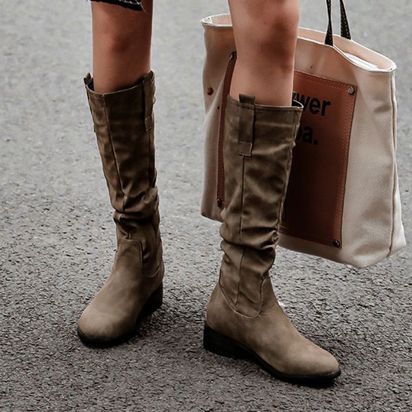 2019 fashion pure color slip-on boots chunky heels vintage women boots botas largas mujer invierno #ew, Black
2019 fashion pure color slip-on boots chunky heels vintage women boots botas largas mujer invierno #ew, Black