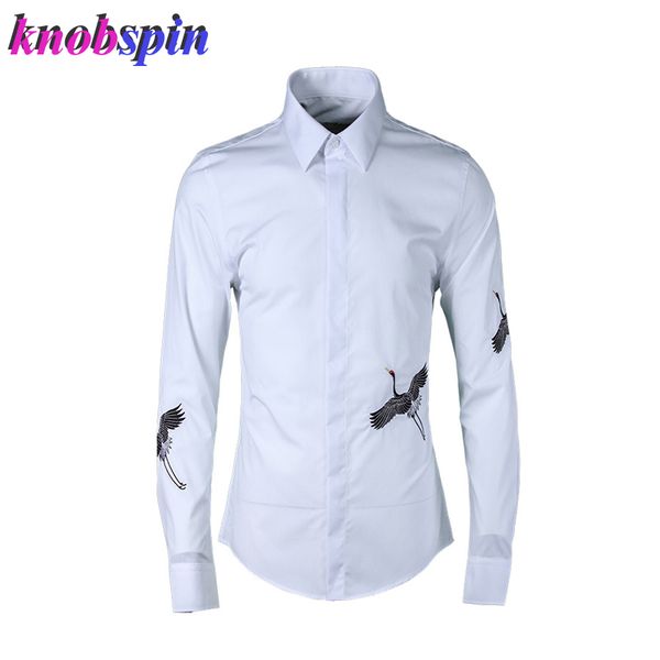 europe fashion brand business male dress shirt 2019 temperament embroidery camisas masculina casual slim men shirts long sleeve, White;black
europe fashion brand business male dress shirt 2019 temperament embroidery camisas masculina casual slim men shirts long sleeve, White;black