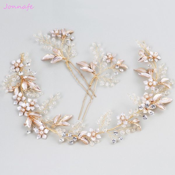 jonnafe boho women prom headband wedding hair vine pins gold leaf bridal headpiece hair accessories, Golden;white
jonnafe boho women prom headband wedding hair vine pins gold leaf bridal headpiece hair accessories, Golden;white