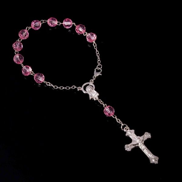 christian 8mm crystal plastic cutting rosary catholic crystal rosary bracelet acrylic cross jesus cross bracelet, White
christian 8mm crystal plastic cutting rosary catholic crystal rosary bracelet acrylic cross jesus cross bracelet, White