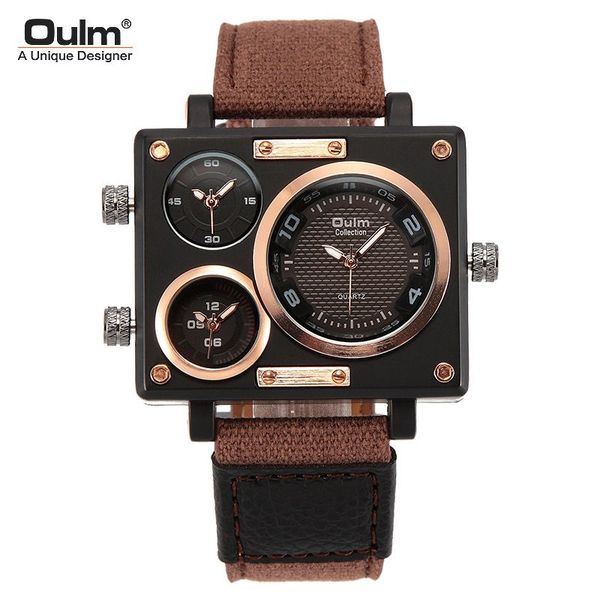 oulm casual men's watch multi time zone square quartz men's watch luxury men's watch, Slivery;brown
oulm casual men's watch multi time zone square quartz men's watch luxury men's watch, Slivery;brown