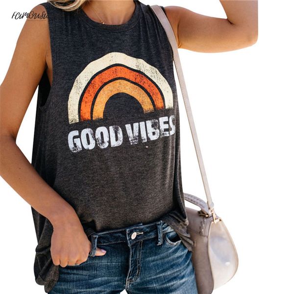 tank summer women rainbow good vibes letter print tank female casual o-neck loose 2019 vest sleeveless ladies tank tee, White
tank summer women rainbow good vibes letter print tank female casual o-neck loose 2019 vest sleeveless ladies tank tee, White