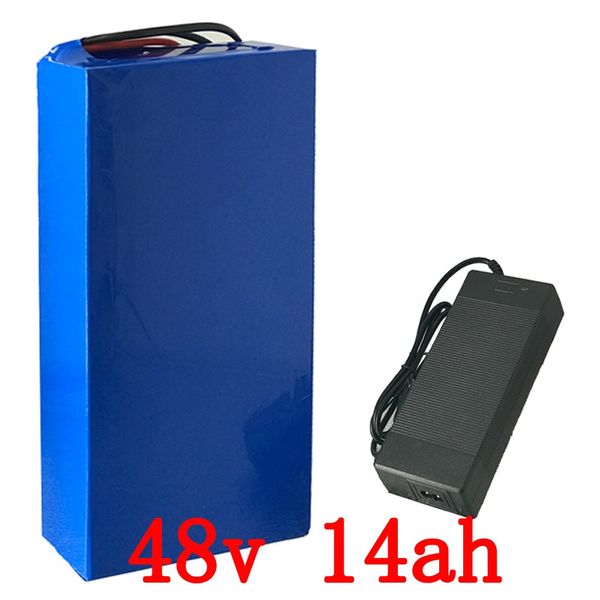 Image of 48V 1000W battery 48V 14AH electric bike battery 48V 14AH Lithium battery pack with 30A BMS and 54.6V 2A charger free shipping