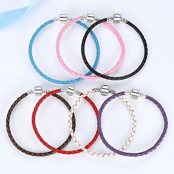 new alloy clasp genuine leather colorful bracelet for women&men fits original pan charm bracelets diy bead gift jewelry, Black
new alloy clasp genuine leather colorful bracelet for women&men fits original pan charm bracelets diy bead gift jewelry, Black