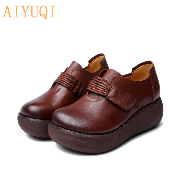 aiyuqi women's shoes platform 2020 spring new genuine leather women's shoes wedge casual thick-soled retro singles, Black
aiyuqi women's shoes platform 2020 spring new genuine leather women's shoes wedge casual thick-soled retro singles, Black