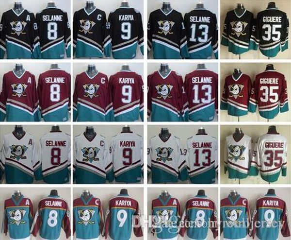 vintage anaheim mighty ducks hockey jerseys 8 teemu selanne 9 paul kariya 35 jean-sebastien giguere 13 selanne 1998 ccm jersey, Black 
vintage anaheim mighty ducks hockey jerseys 8 teemu selanne 9 paul kariya 35 jean-sebastien giguere 13 selanne 1998 ccm jersey, Black