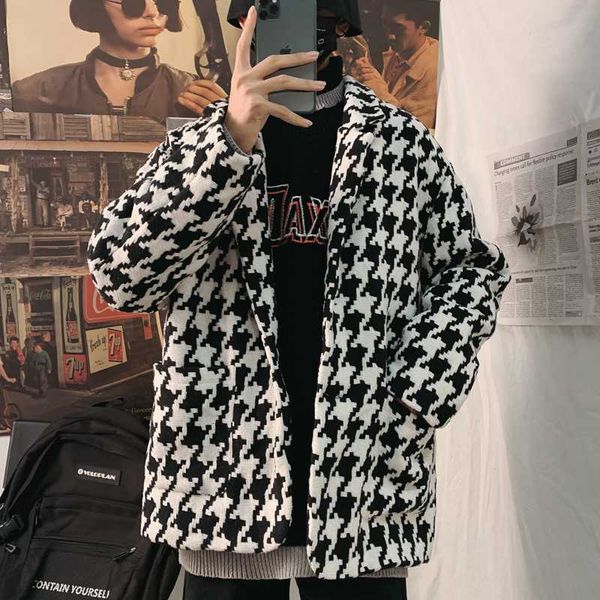 men's wool & blends autumn plaid woolen coat fashion casual retro jacket mens treetwear wild loose male overcoat m-2xl, Black
men's wool & blends autumn plaid woolen coat fashion casual retro jacket mens treetwear wild loose male overcoat m-2xl, Black