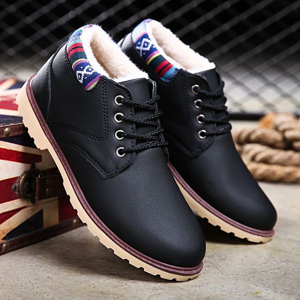 boots men winter shoes 2019 fashion lace-up snow boots solid ankle plush warm shoes, Black
boots men winter shoes 2019 fashion lace-up snow boots solid ankle plush warm shoes, Black