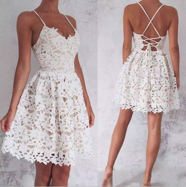 lace backless cocktail dresses a-line fit & flare spaghetti straps short / mini party prom dress with v-neckline, Black
lace backless cocktail dresses a-line fit & flare spaghetti straps short / mini party prom dress with v-neckline, Black